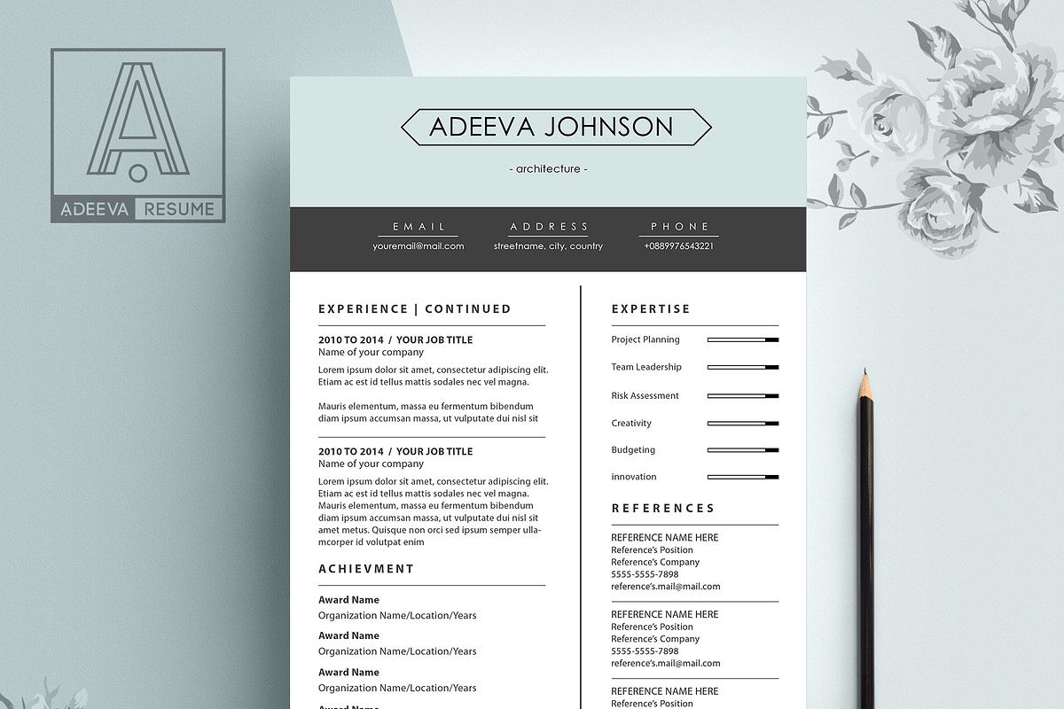 Clean Resume Template Johnson, a Resume Template by AdeevaResume (Photo 3 of 4)