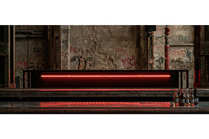 Underground Club Bar With Red Neon, a Food & Drink Photo by piter.goskov