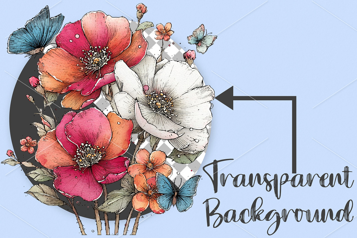 Whimsical Spring Flowers Clipart, an Illustration by Canvas Craft (Photo 2 of 7)