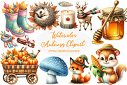 Watercolor Autumn Clipart, an Illustration by Daily.Designs (Thumbnail 1 of 5)