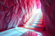 Pink Crystal Cave Stairs Stock Photo, a Background Photo by Aura Canyon HQ (Thumbnail 1 of 7)