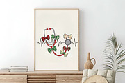 Patchwork Christmas Nurse Coquette, an Illustration by SinaCreation (Thumbnail 5 of 7)