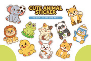 Cute Animal Stickers Bundle, an Animal Illustration by Creathub Studio (Thumbnail 1 of 4)