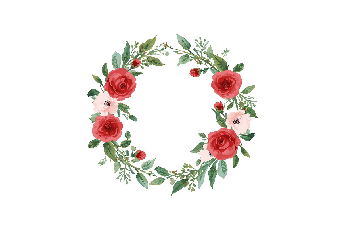 Romantic Rose Wreath Clipart Set, an Object Graphic by Designs_River (Photo 9 of 13)
