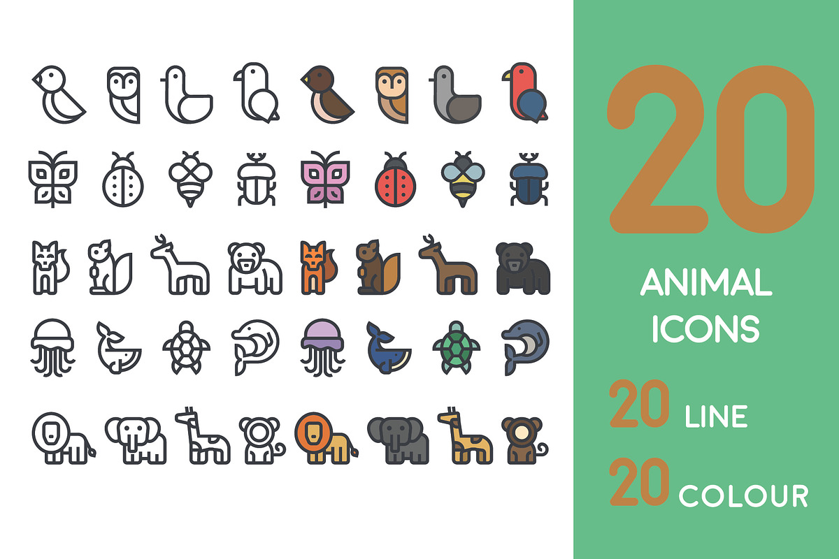 Animal Icon Pack | 10 Bonus Pattern, an Outline Icon by MikeHill (Photo 1 of 5)