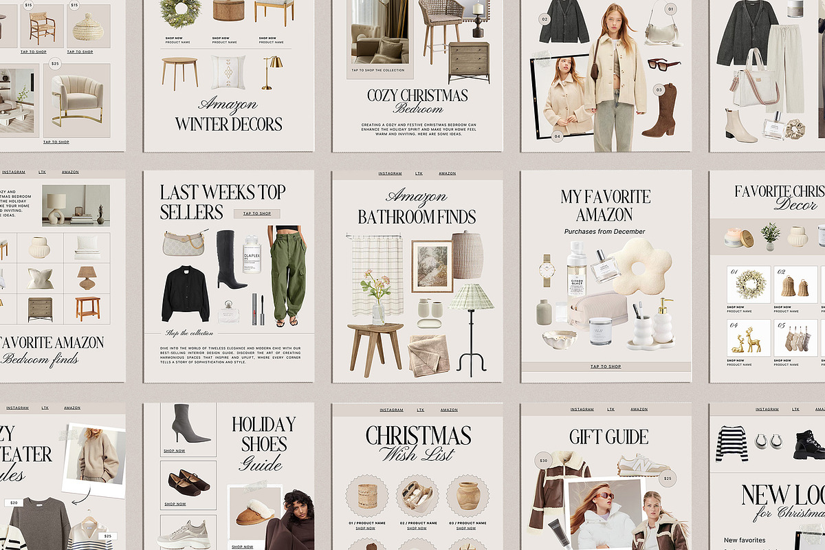 40 Canva Christmas LTK Template, a Social Media Template by Amaré Creative (Photo 6 of 6)