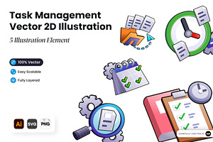 Task Management Illustration, an Object Illustration by SLAB! Design