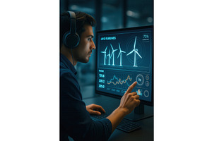 A man wearing headphones analyzes, a Person Illustration by Sergey Kotenev