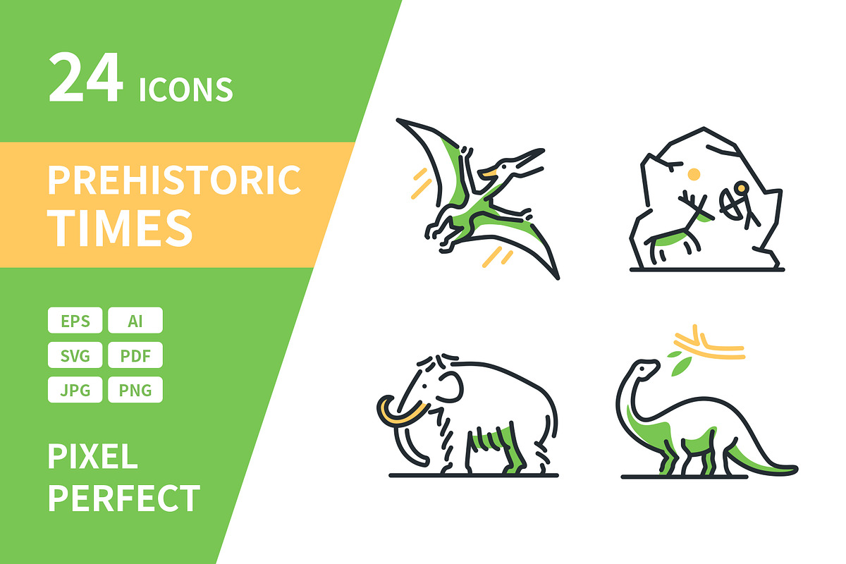 Prehistoric Times Highlight Icons, an Outline Icon by Boyko Pictures