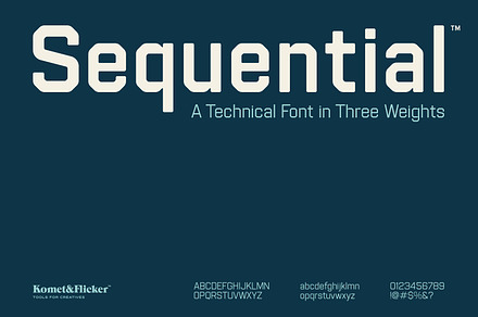 Sequential - A Technical Font, a Sans Serif Font by Komet & Flicker