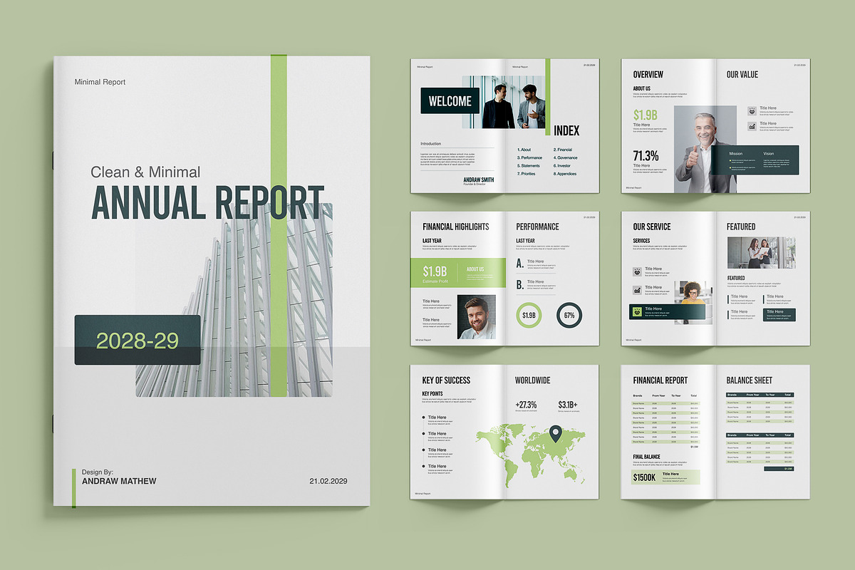 Annual Report Book Template, a Brochure Template by Templeste (Photo 1 of 7)