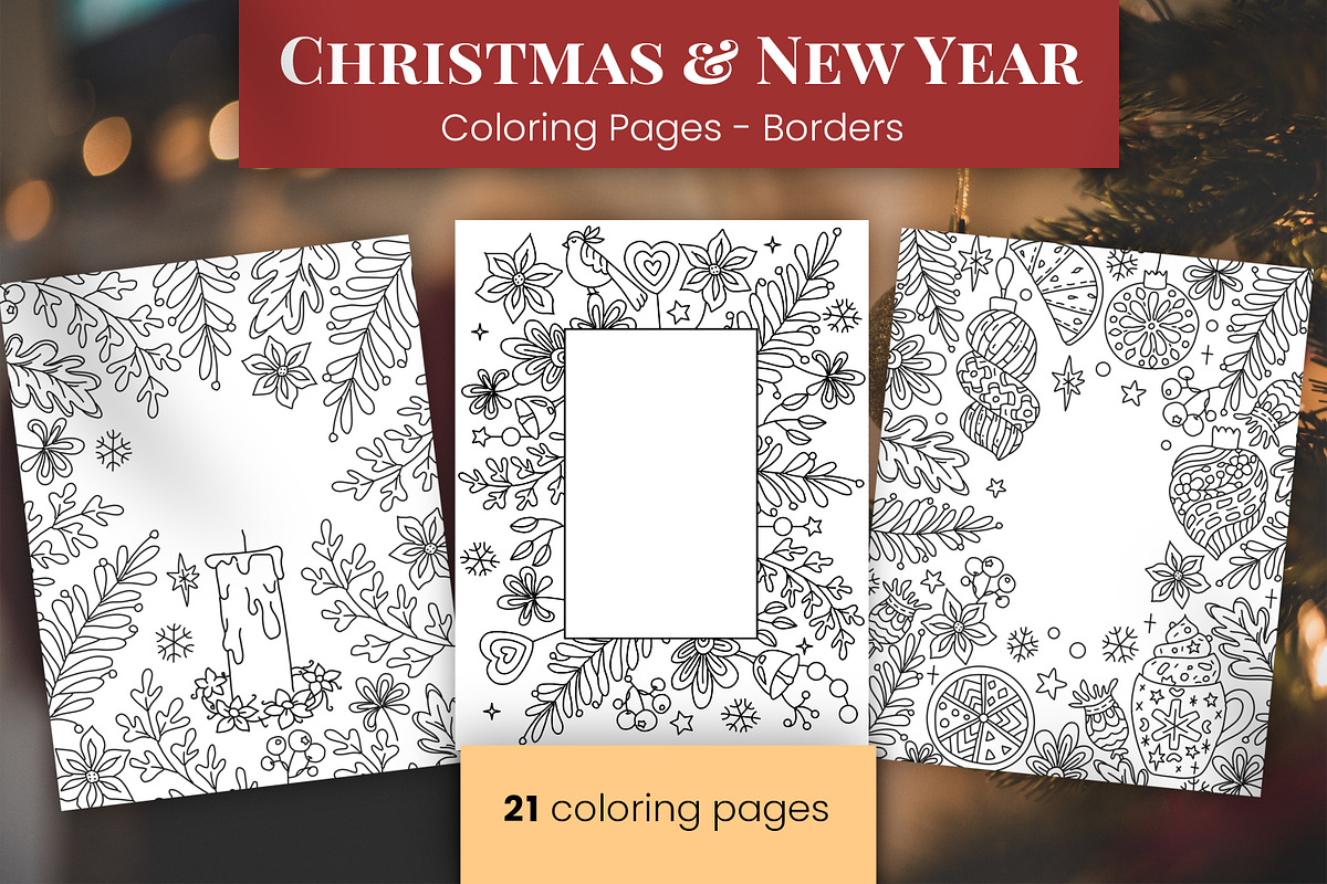 Christmas, New Year Frames & Borders, an Illustration by ChristinaDesigns (Photo 1 of 7)