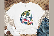 Summer Sea Turtle Waves Flowers PNG, an Illustration by Sublimation Artist (Thumbnail 9 of 9)