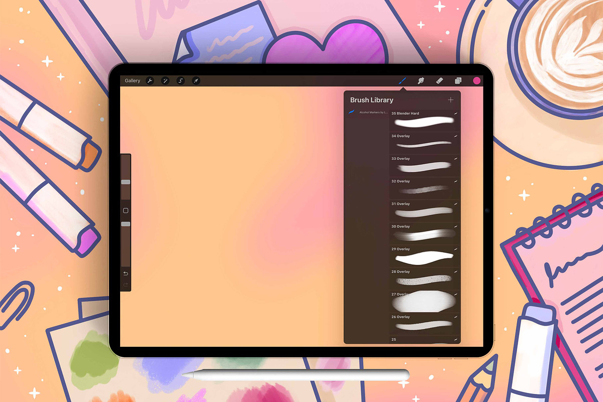 35+ procreate alcohol marker brushes, a Brushes & More by laura.design (Photo 3 of 7)
