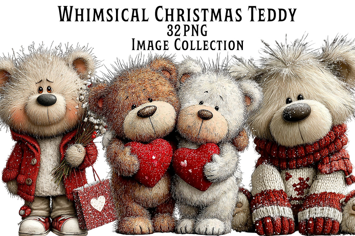 Whimsical Christmas Teddy Bear, an Illustration by Dream Creation (Photo 1 of 8)