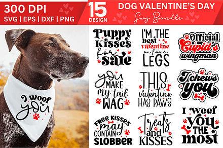 Dog valentine SVG Bundle
