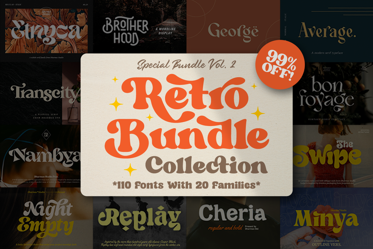 Retro Bundle Collection V2 - 99% Off by Dharmas Studio | Creative Market