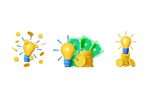 Idea for making money. Light bulb, an Object Illustration by Abscent