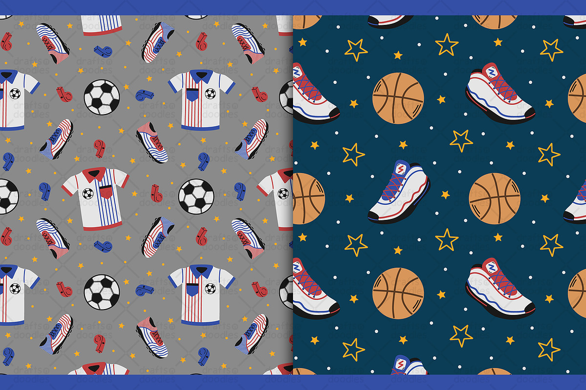 Sports Equipment Graphic Set, a Pattern Graphic by Drafts n Doodles (Photo 8 of 11)