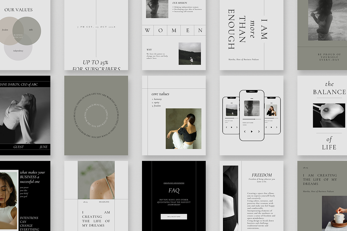 MARYGOLD Social Media Kit Canva, a Social Media Template by Aire Studio (Photo 2 of 8)