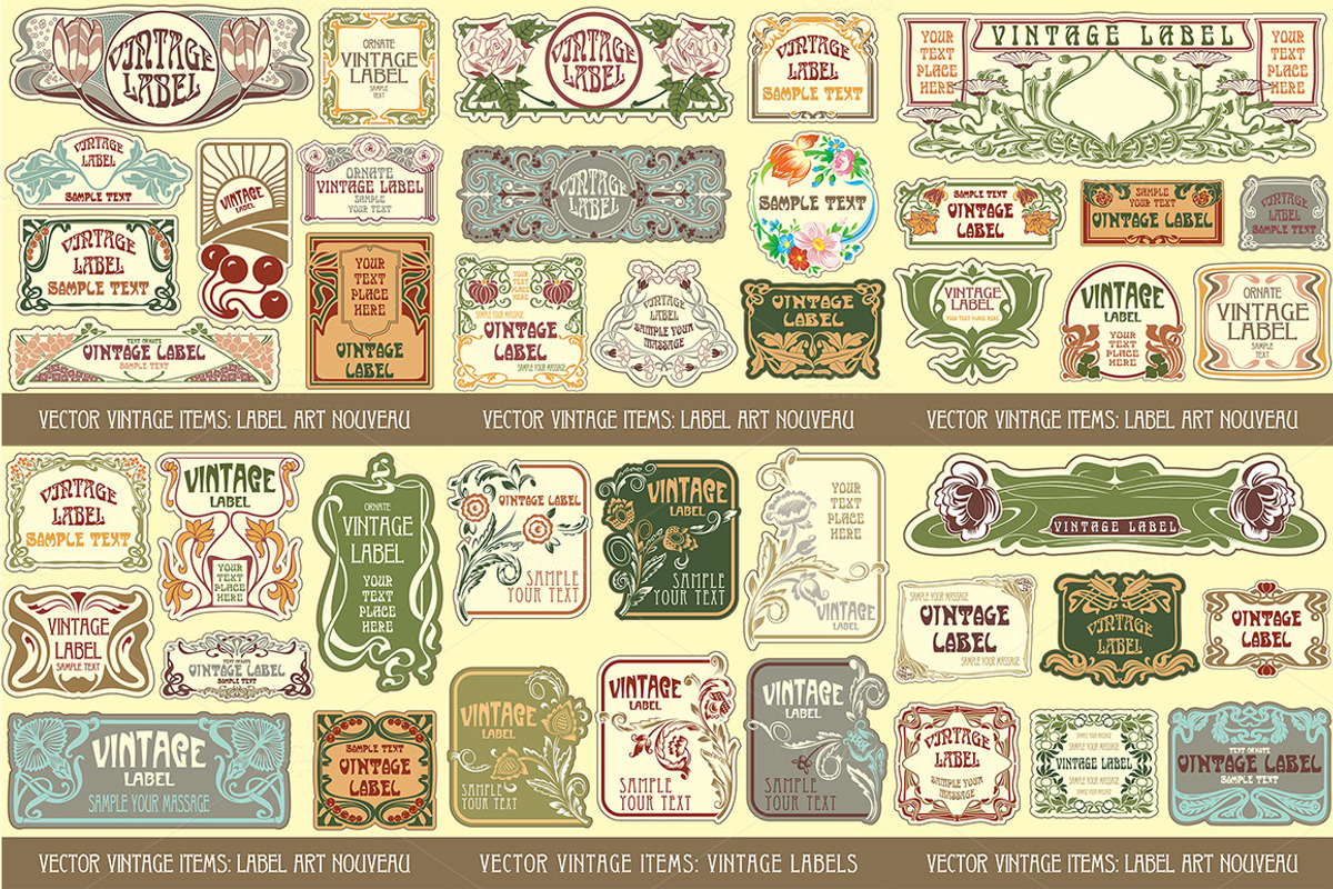 Label Art Nouveau - mega set, a Decorative Illustration by Stanislav Kharchevskyi (Photo 9 of 12)