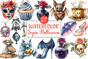 Sepia Coquette Halloween Clipart, an Illustration by Craft Nest (Thumbnail 1 of 6)