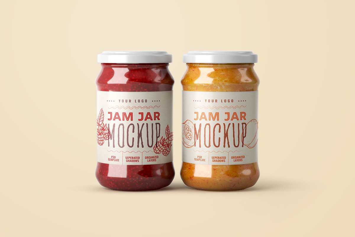 Jam Jar Mockup Set | Label Design, a Cups & Container Mockup by Deeplab (Photo 13 of 15)