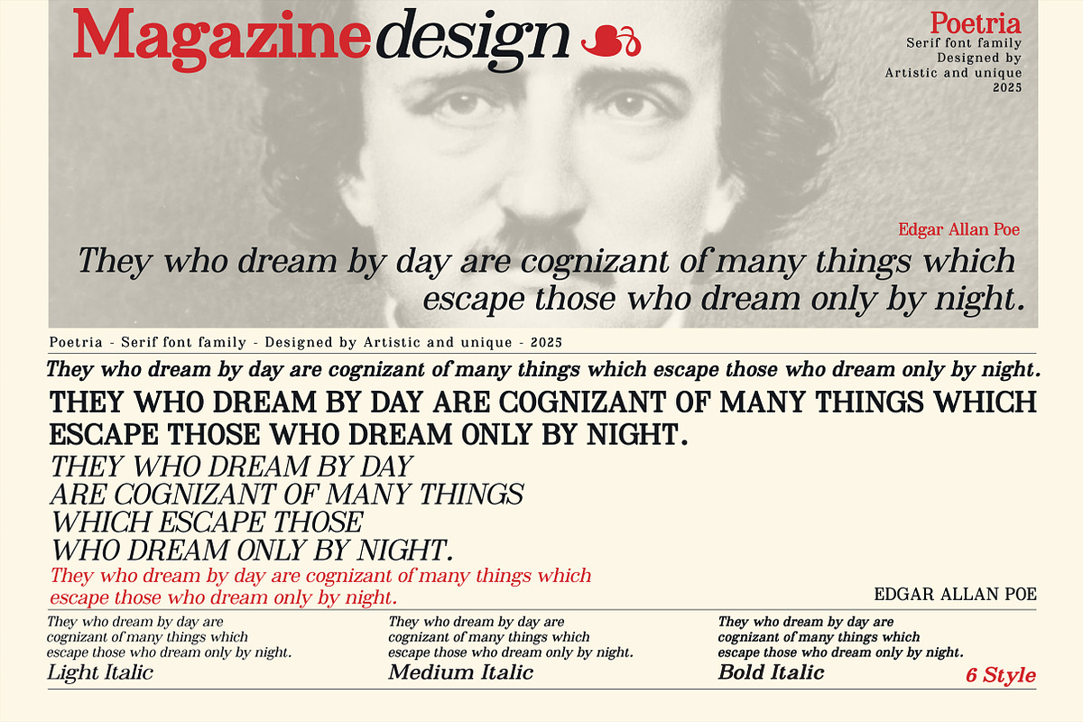 Poetria - Serif Font Family, a Serif Font by Artistic & Unique (Photo 13 of 15)