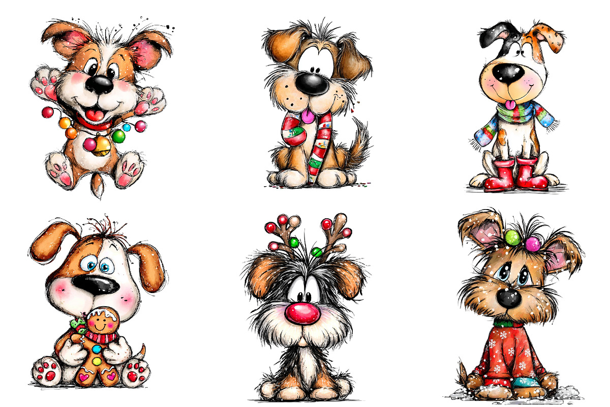 Whimsical fuluffy dog clip art, an Illustration by CreationArt (Photo 3 of 5)