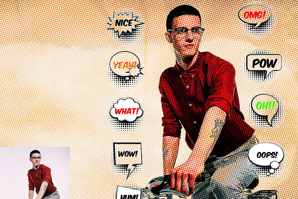 Comic Hero Halftone FX Ps Action, an Action Add-On by Studio Retouch