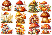 Mushrooms Fall Autumn Clipart, a Work Illustration by cherrydesign (Thumbnail 4 of 4)