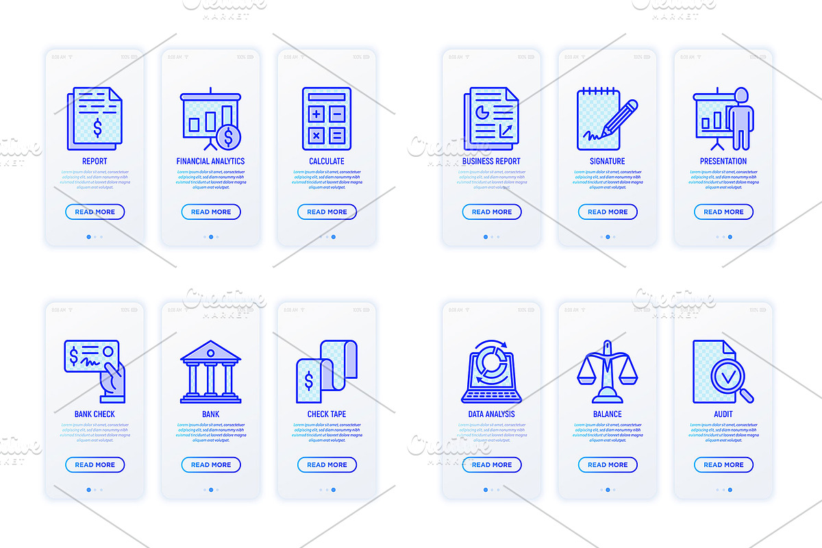 Financial Report | 16 Thin Line Icon, an Outline Icon by Alex Blogoodf (Photo 9 of 11)