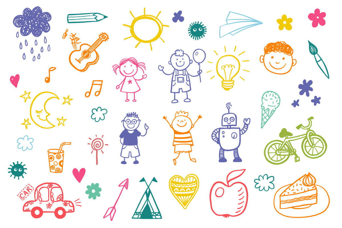 Children's drawing vector set, an Education Illustration by Hala (Photo 1 of 5)