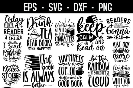Book Lover SVG Bundle Reading SVG
