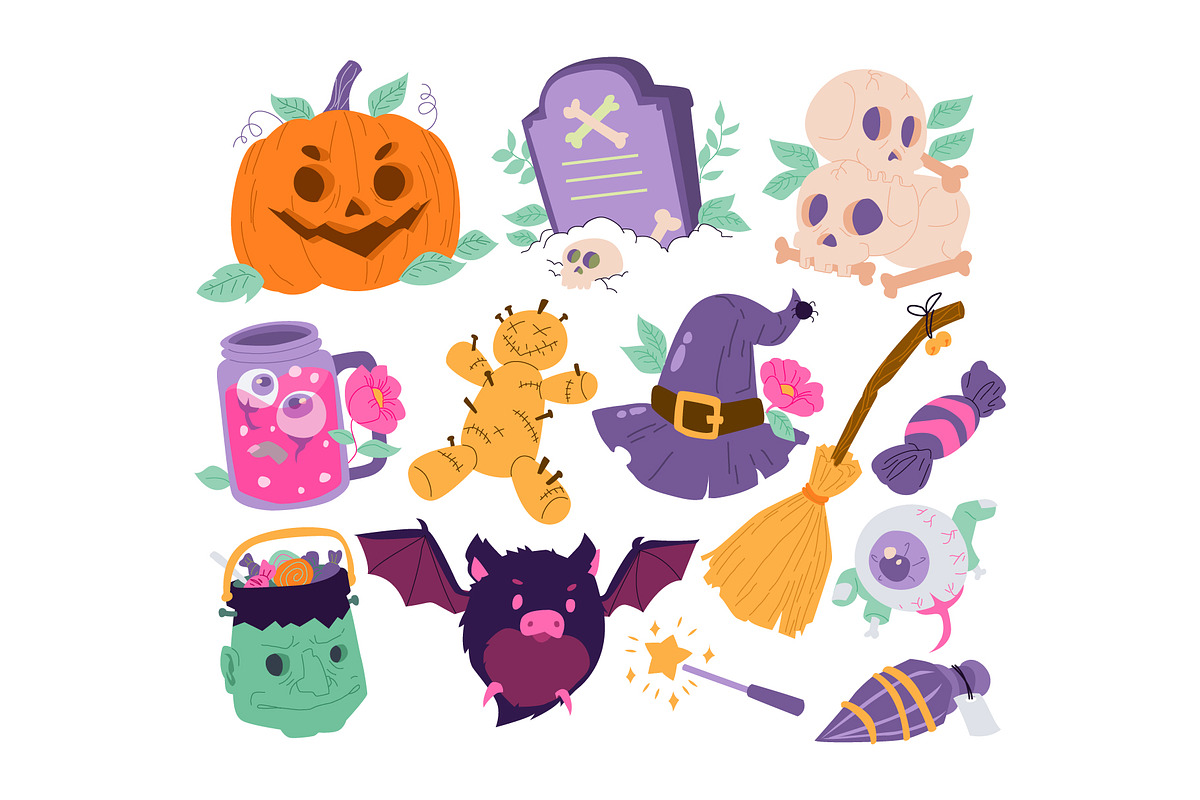 Spooky Cute Halloween Elements, an Object Graphic by Vesvocrea (Photo 5 of 5)
