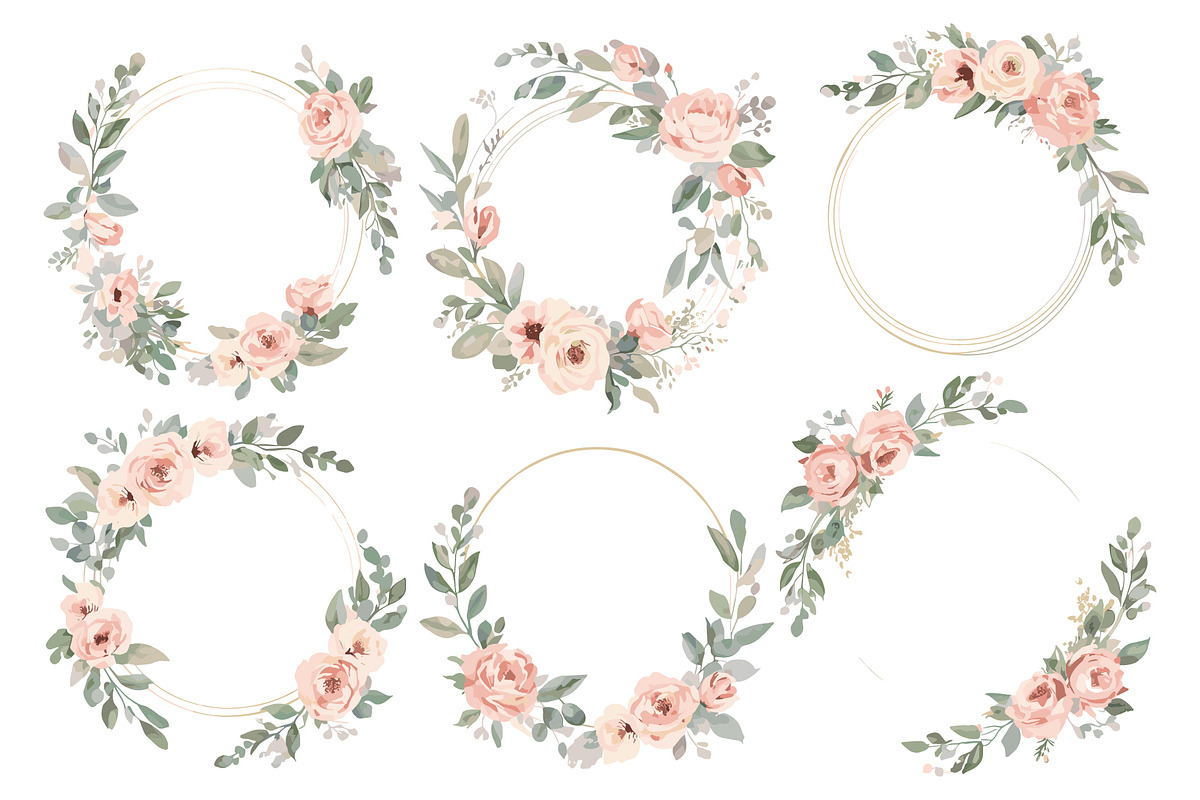 Geometric Floral Frames Set, an Illustration by jahid234 (Photo 6 of 20)