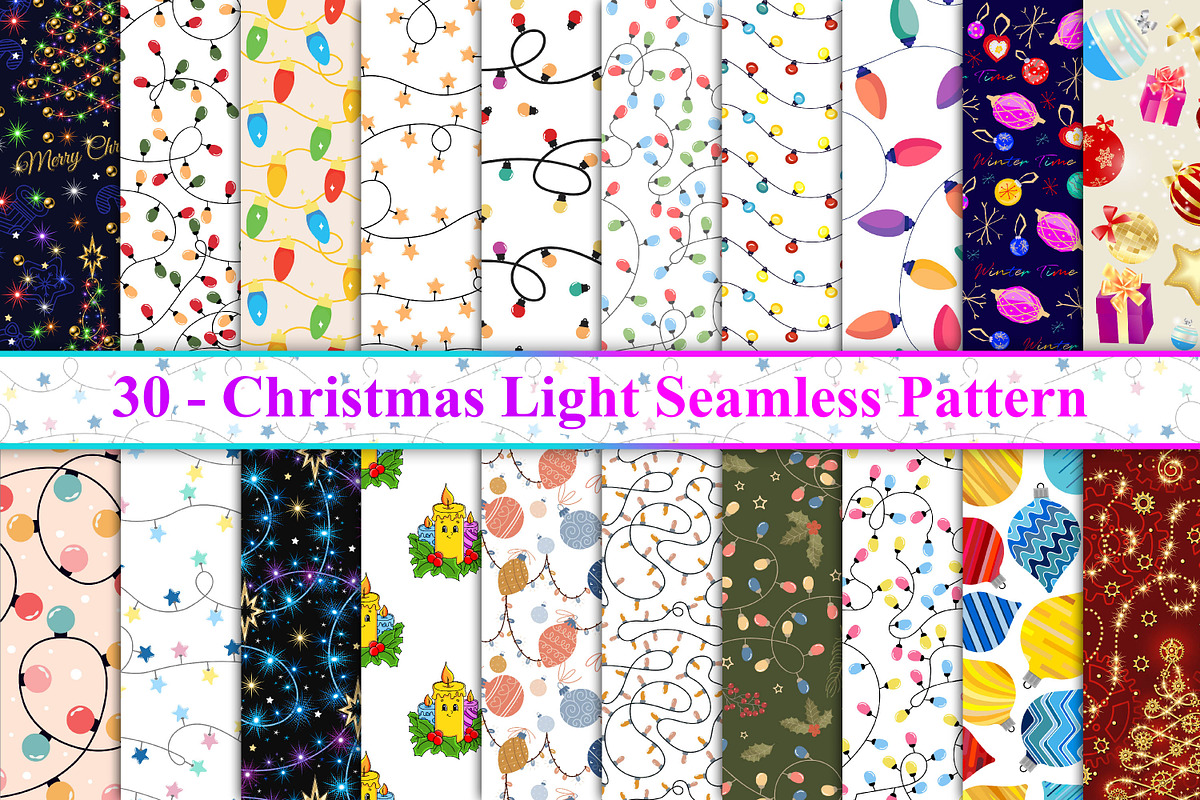 Christmas Light Seamless Pattern, a Pattern Graphic by Digital Studio (Photo 1 of 8)