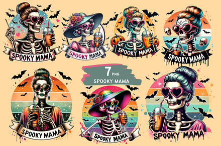 Spooky Mama Skeleton T-shirt Design