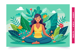 Illustration of a woman meditating i, an Illustration by Tanuart