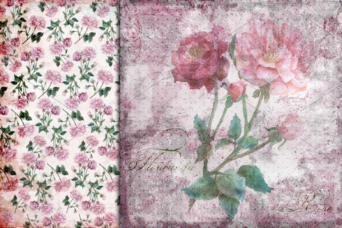 Romantic Shabby Rose Vintage Paper preview 2