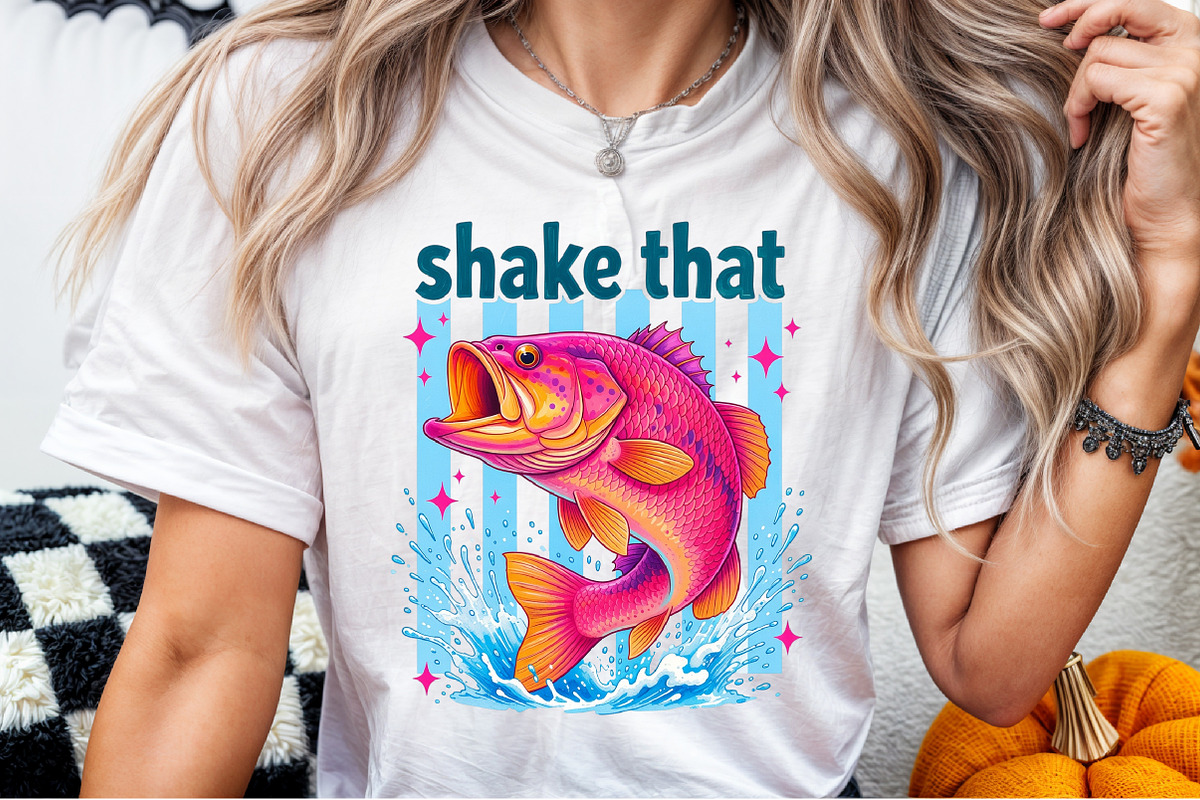 Colorful Bass Fish Shake That PNG, a Work Illustration by Sublimation Artist (Photo 6 of 9)