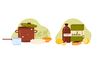 Eco friendly and natural cleaning, a Food Illustration by Flashvector