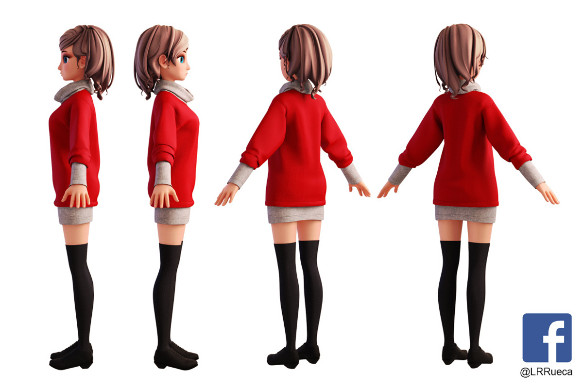 3D Stylized Girl_SG2FC, a Characters & Person 3D Model by LomellRueca (Photo 2 of 11)