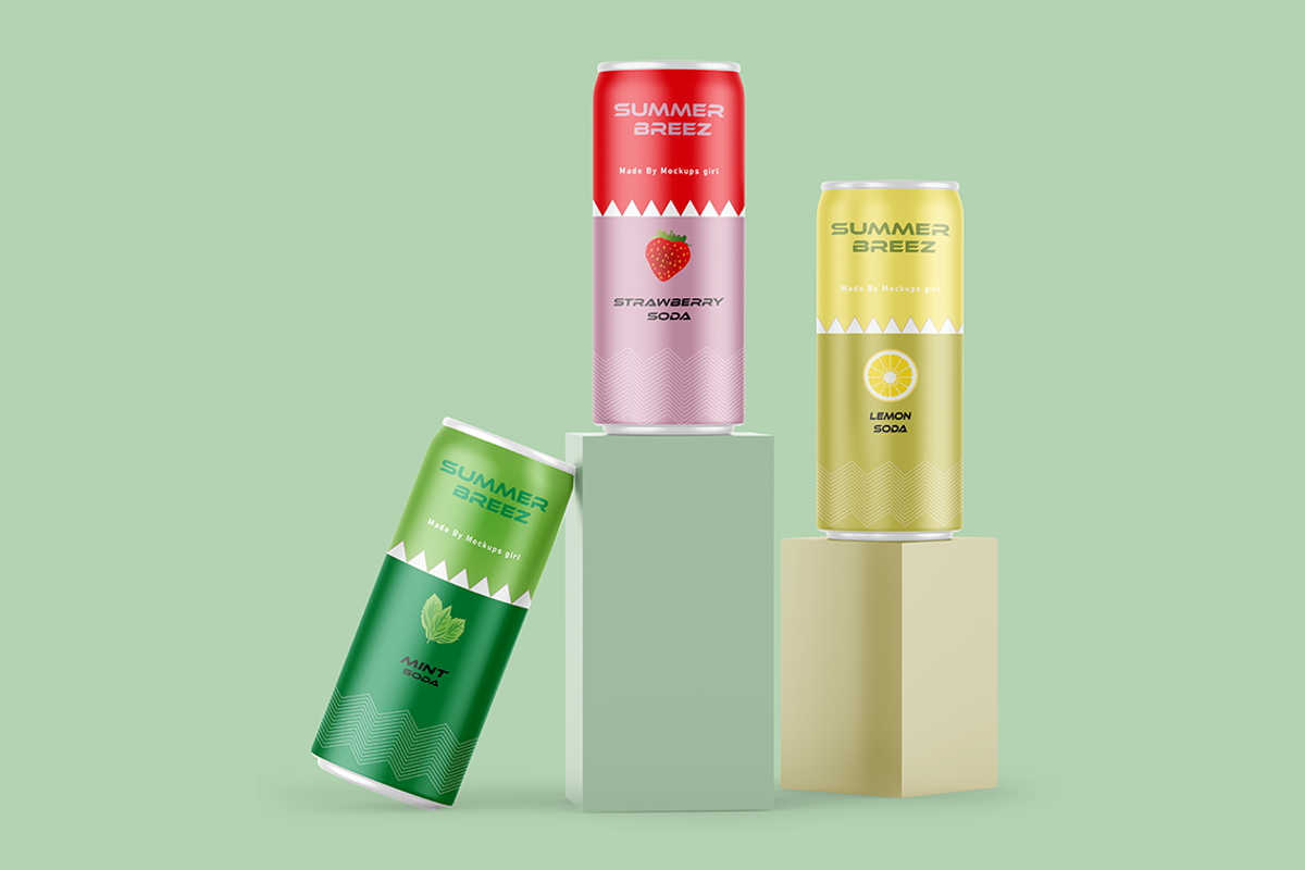 Soda Can Mockups, a Cups & Container Mockup by Mockups Girl (Photo 5 of 5)