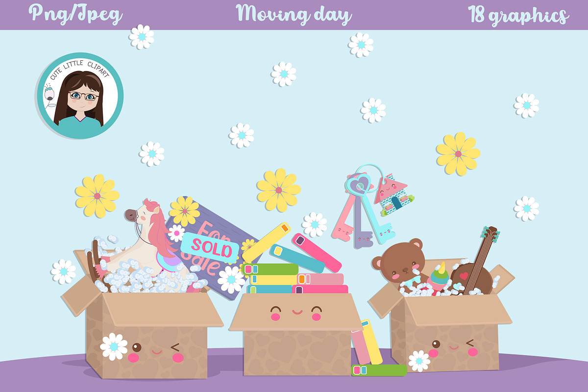 Moving day clipart, an Illustration by Cute Little Workshop (Photo 4 of 4)
