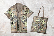Ivory & Taupe Art Nouveau Silk Scarf, an Object Graphic by ilustrinna (Thumbnail 6 of 9)