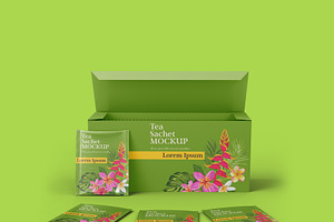 Big Box Tea With Sachets Mockup