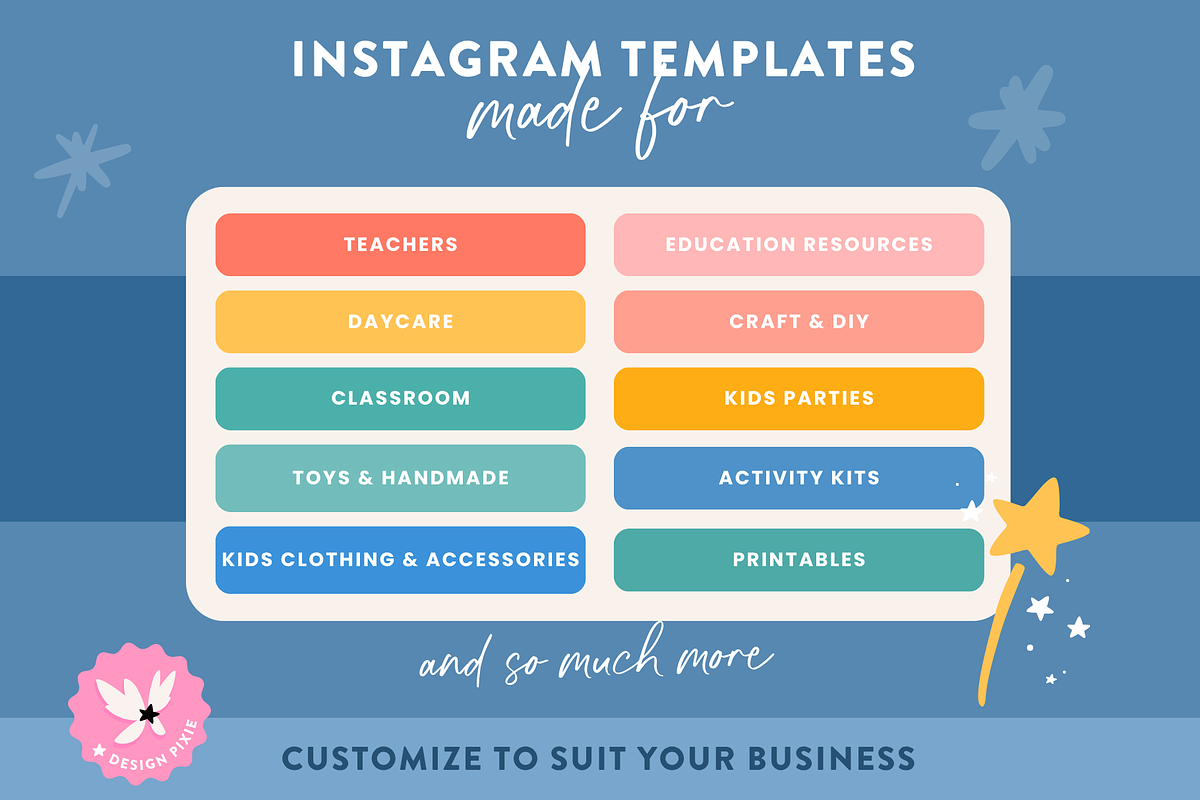 Kids Instagram Templates Canva, a Social Media Template by Design Pixie (Photo 2 of 8)