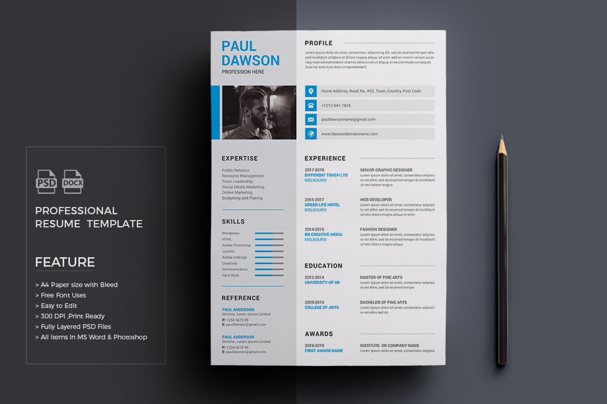 Resume/CV, a Resume Template by deviserpark (Photo 4 of 7)