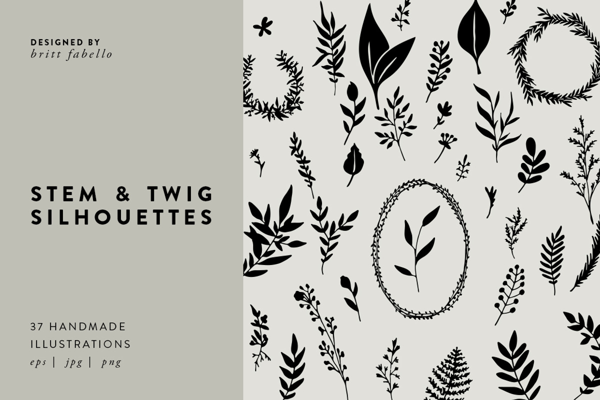 Stem & Twig Vector Silhouettes, a Decorative Illustration by Britt Fabello (Photo 1 of 3)